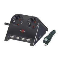Удлинитель Brennenstuhl Desktop-Power 2 розетки, USB 4 порта1153500122 / 1153520122 