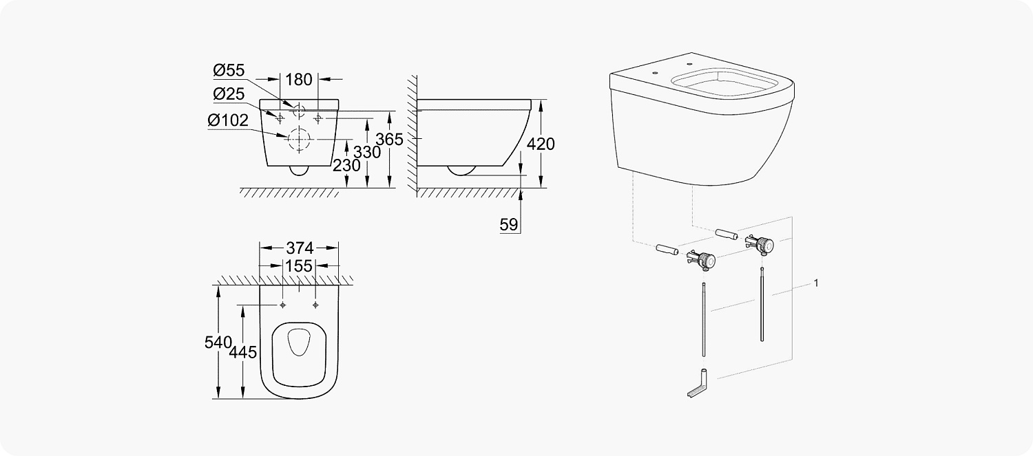 Подвесной унитаз GROHE Euro Ceramic, альпин-белый (39328000)