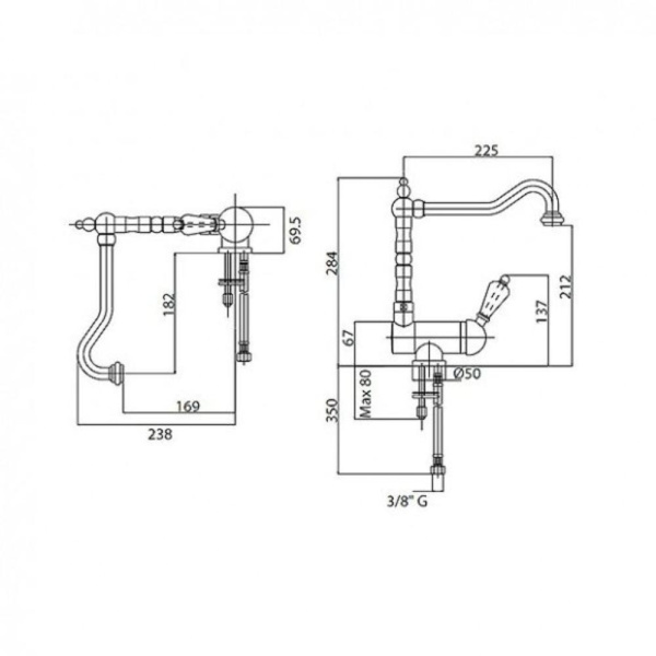 Смеситель для раковины  Fiore Imperial	83CR5415 	/	83ZZ5415 /	89OO5415 	