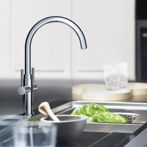 Смеситель для кухонной мойки GROHE Ambi двухвентильный, высокий излив, хром (30189000)