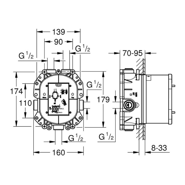 Встраиваемая часть термостата для ванны GROHE Rapido T для Grohtherm Special/Grohtherm F (35500000)