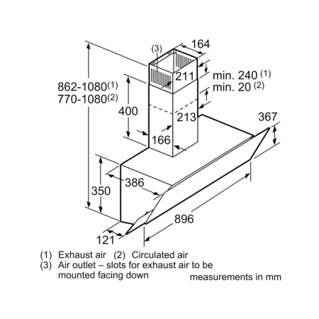 Кухонная вытяжка Bosch DWK095G60T