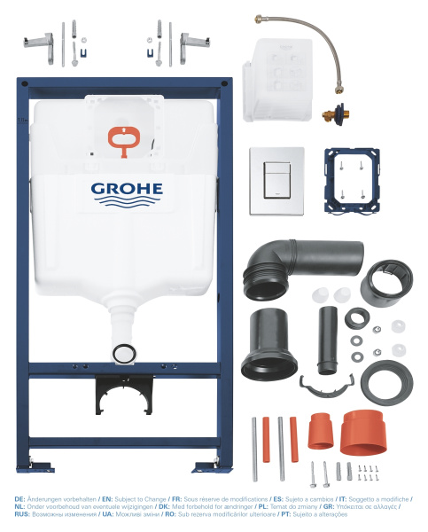 Инсталляция для унитаза, GROHE Rapid SL, комплект 3 в 1, монтажная высота 1.13 м, (38772001)