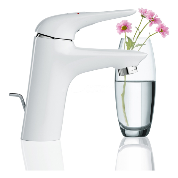 Смеситель для раковины GROHE Eurostyle new с донным клапаном, белая луна