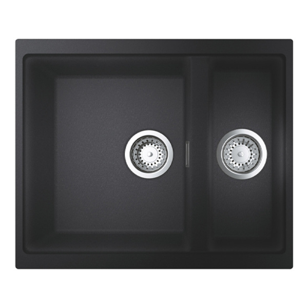 Мойка GROHE K500 с 1,5 чашей, 555 x 460 мм, черный гранит (31648AP0)