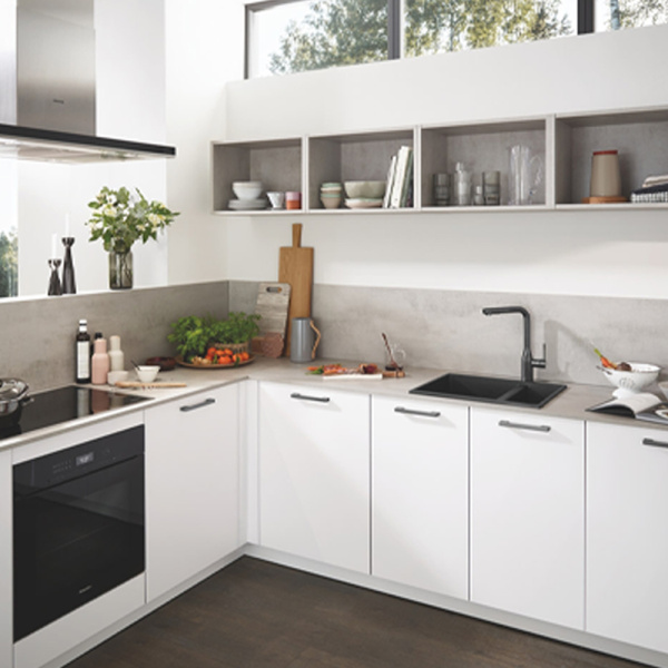 Мойка GROHE K500 с 1,5 чашей, 555 x 460 мм, черный гранит (31648AP0)