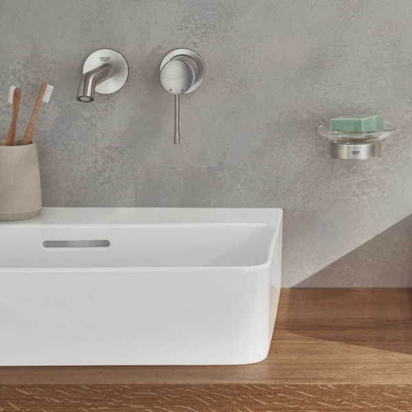 Внешняя часть смесителя для раковины GROHE Essence на 2 отверстия, M-Size, суперсталь (19408DC1)