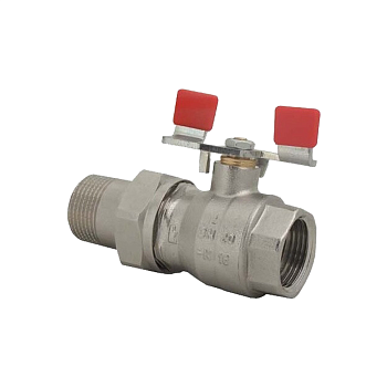 Шаровой кран HERZ НР-ВР с американкой и рукояткой бабочка