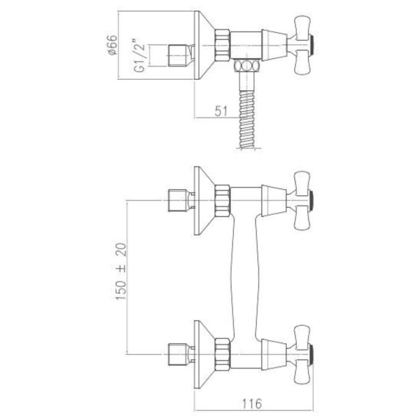 Смеситель для душа Fiore Margot26CR0613 /26OO0613 	/26ZZ0613