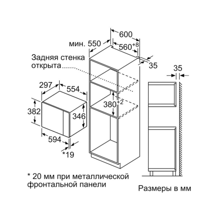Встраиваемая микроволная печь Bosch 