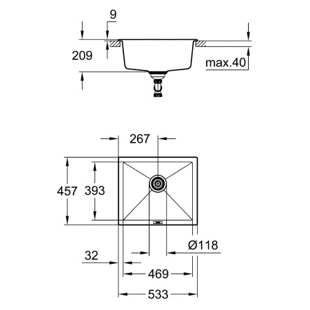 Смеситель однорычажный для мойки Grohe Concetto, хром