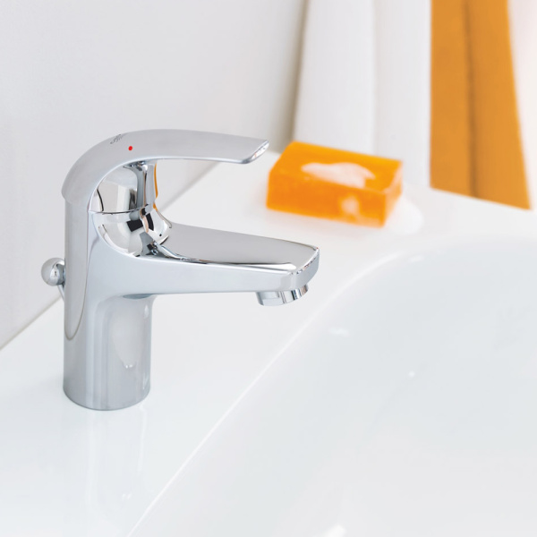 Смеситель для раковины GROHE BauCurve, с донным клапаном, хром (32805000)