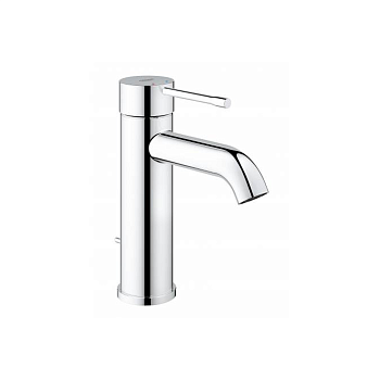Смеситель для раковины GROHE Essence+ с низким изливом и донным клапаном, хром