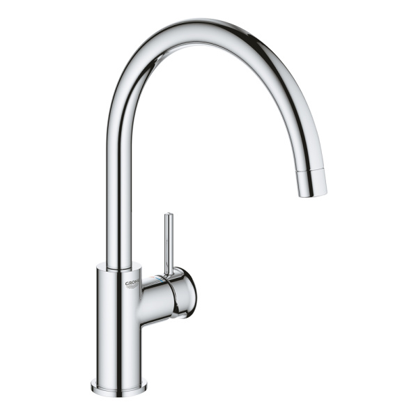 Смеситель для кухонной мойки GROHE BauClassic с высоким C-образным изливом, хром (31234001)