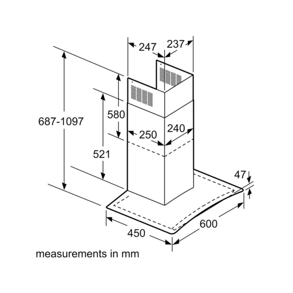 Кухонная вытяжка Bosch DWA06E652