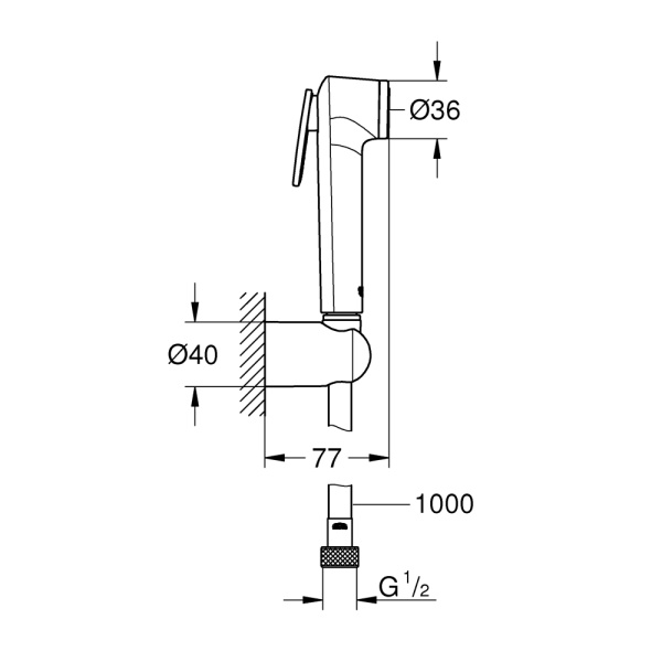Набор для гигиенического душа, GROHE Tempesta-F Trigger Spray 30, хром, (26352000)