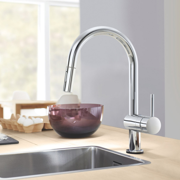 Смеситель для кухонной мойки GROHE Minta Touch сенсорный с вытяжным душем, хром (31358002)