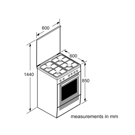 Отдельностоящая газовая плита VHGB330E20Q