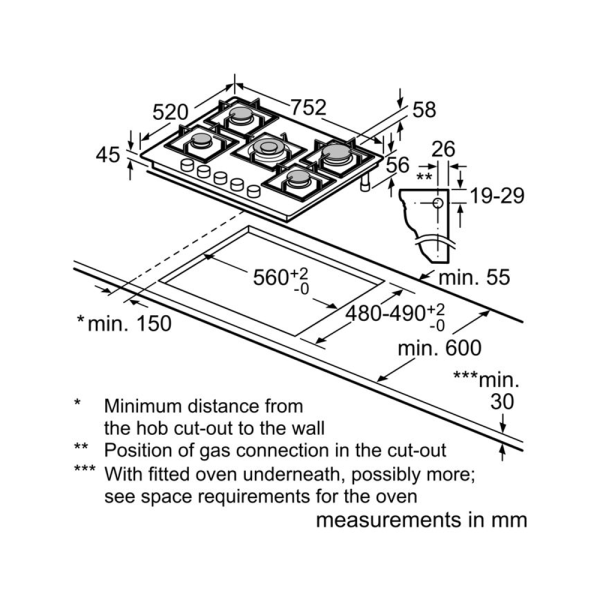 Газовая варочная панель Bosch 