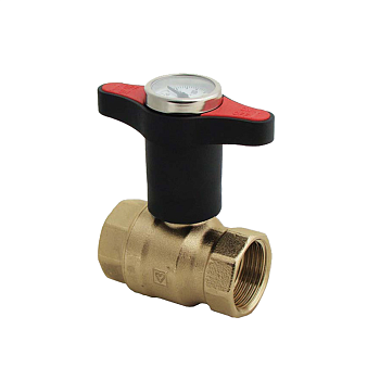 Шаровой кран HERZ T с красной рукояткой