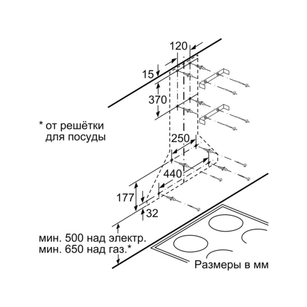 Кухонная вытяжка Bosch DWP64CC60T