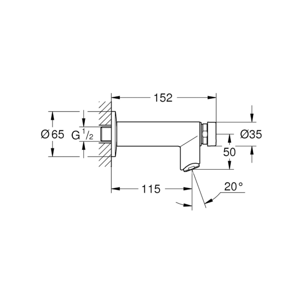 Автоматический настенный вентиль GROHE Euroeco Cosmopolitan T