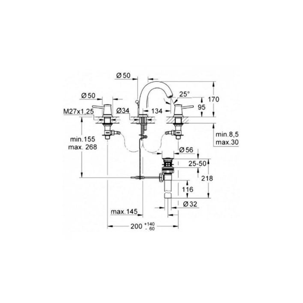 Смеситель для раковины GROHE BauClassic