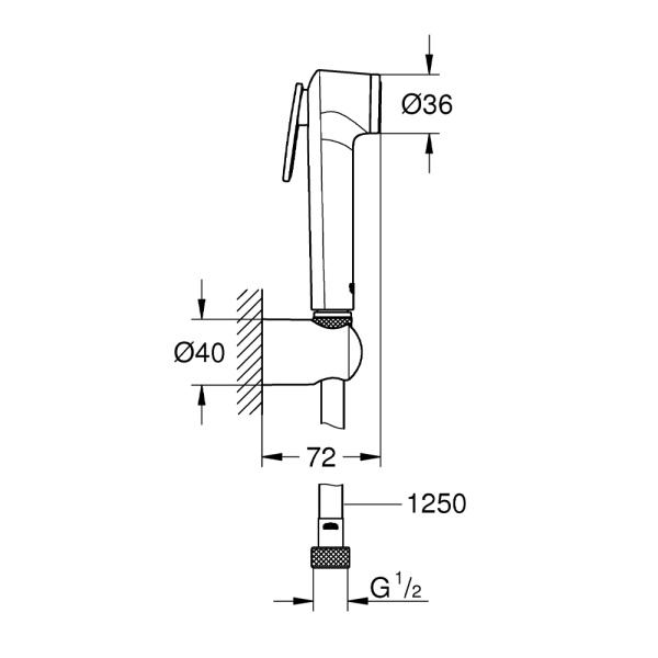 Набор для гигиенического душа, GROHE Tempesta Trigger Spray, хром, (27513001)