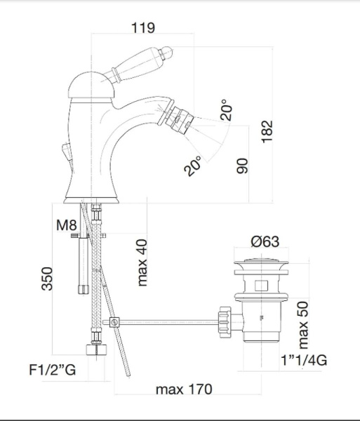Смеситель для биде Fiore Imperial бронза (83ZZ5321)
