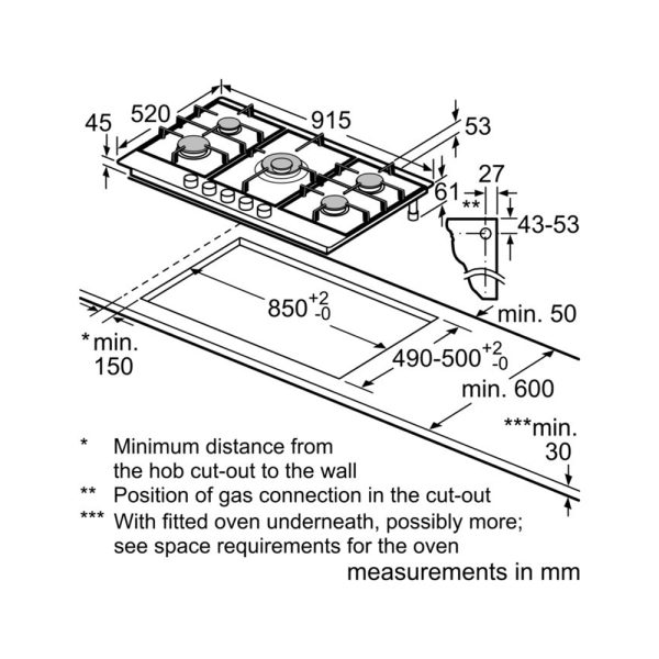 Газовая варочная панель Bosch 
